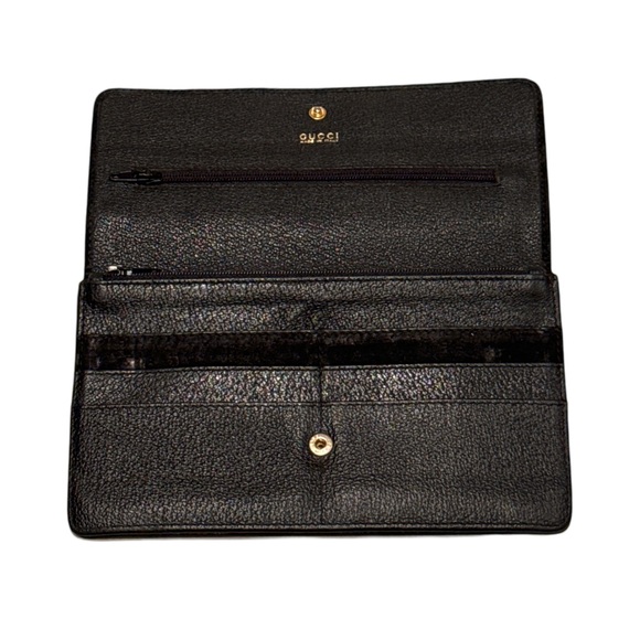 GUCCI Bamboo Suede and Leather Wallet - Picture 3 of 9